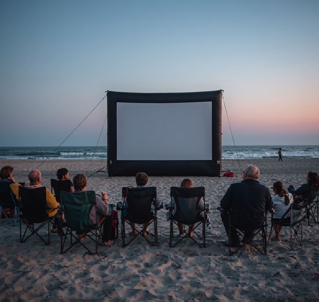 西の浜砂浜映画館
